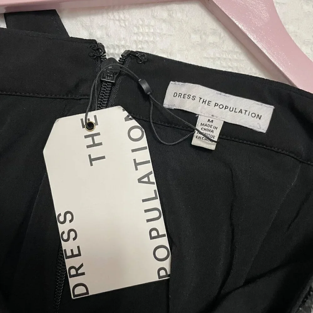 NWT Dress the Population Zuri Top and Sequin Wide Leg Pant Set Size M